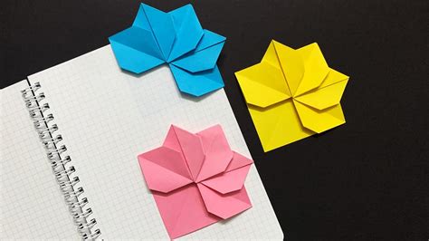 【corner Bookmarks】 How To Make Origami Bookmark Flower Without Glue
