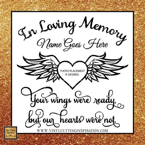 In Loving Memory Svg Photo Heart In Loving Memory Svg Your Wings Wer