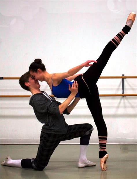 a man and woman are doing ballet moves
