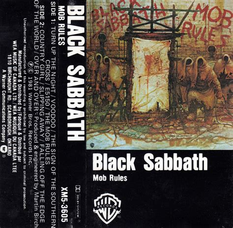 Black Sabbath Mob Rules 1981 Cassette Discogs