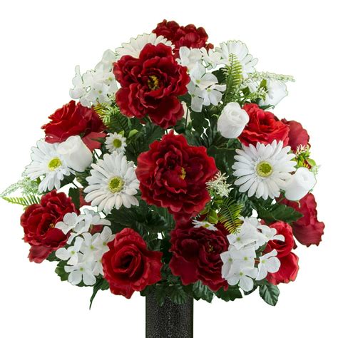 Sympathy Silks Artificial Cemetery Flowers Realistic Vibrant Daisies