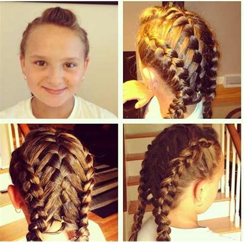 Dutch Pigtail Braids With A Waterfall Braid In Between Hairstyle Hair