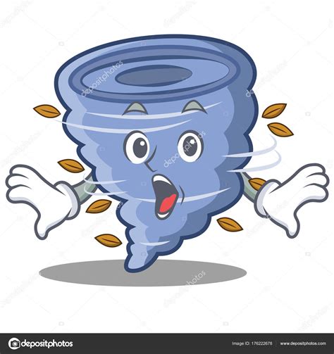 Surprised Tornado Character Cartoon Style Stock Vector Image By