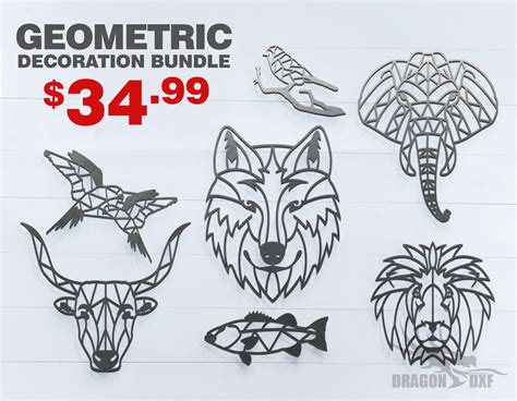 Animals Geometric Decor Bundle Dxf Download — Dragondxf