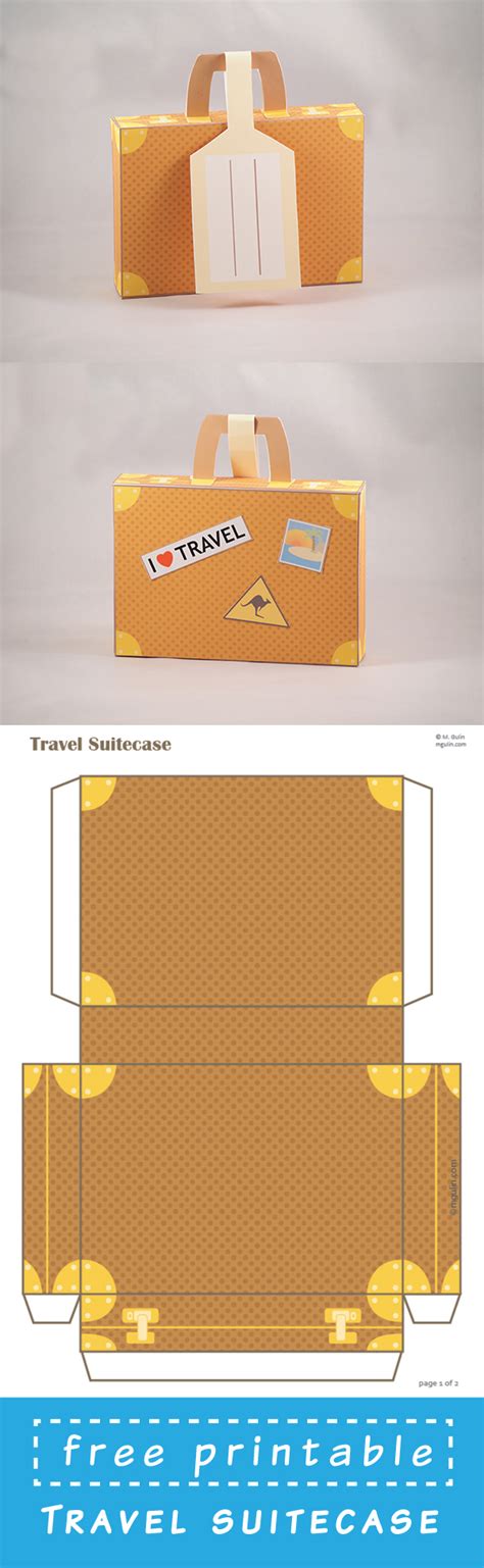 Diy Printable Travel Suitcase With Address Tag M Gulin Papercrafts