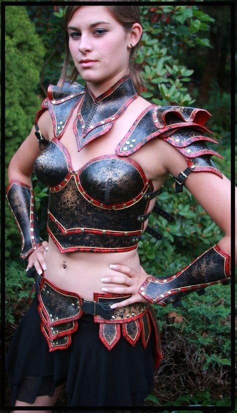 Black And Red Armor Leather Armor Female Armor Larp Armor
