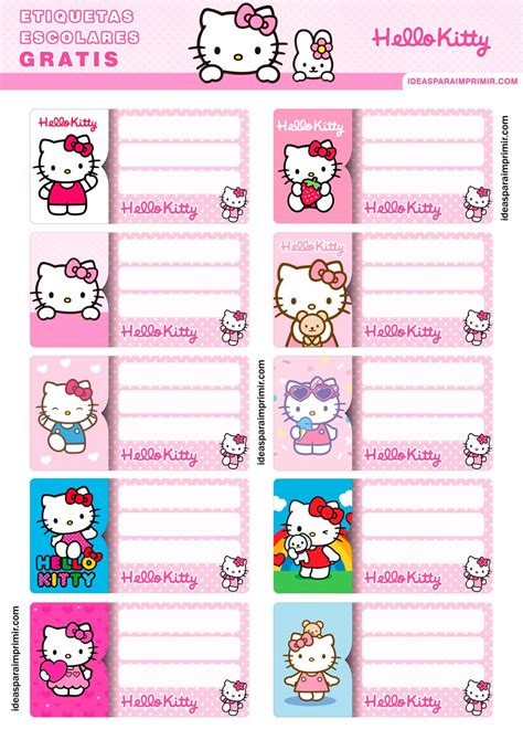 Hello Kitty Descargar Etiquetas Escolares Hello Kitty Para Imprimir