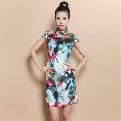 Custom Made Lotus Fantasy Silk Cheongsam Qipao Dress Qipao Dress Dresses Chinese Dress Costume