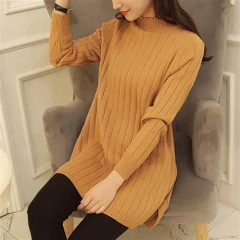 Autumn Winter New Women Knitted Long Sweaters And Pullovers Female Long