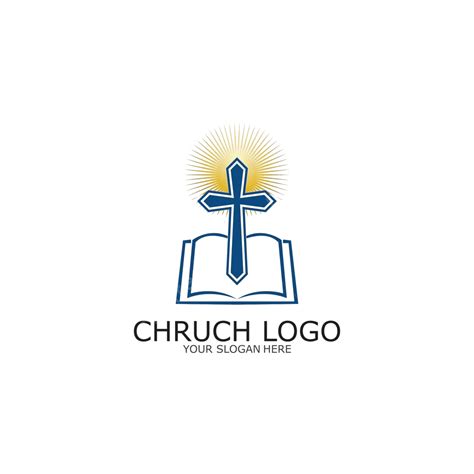 Desenho Vetorial De Símbolo Cristão Com Bíblia Do Logotipo Da Igreja E