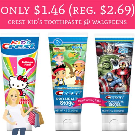 Only 146 Regular 269 Crest Kids Toothpaste Walgreens Deal