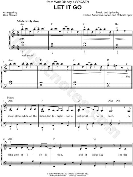 David burndrett at sheet music plus. "Let It Go" from 'Frozen' Sheet Music (Easy Piano) in C Major - Download & Print - SKU: MN0153155