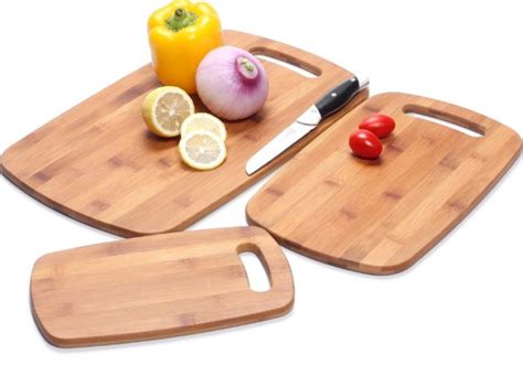 3 Piece Bamboo Cutting Board Set Homemaker Food Prep Utensils