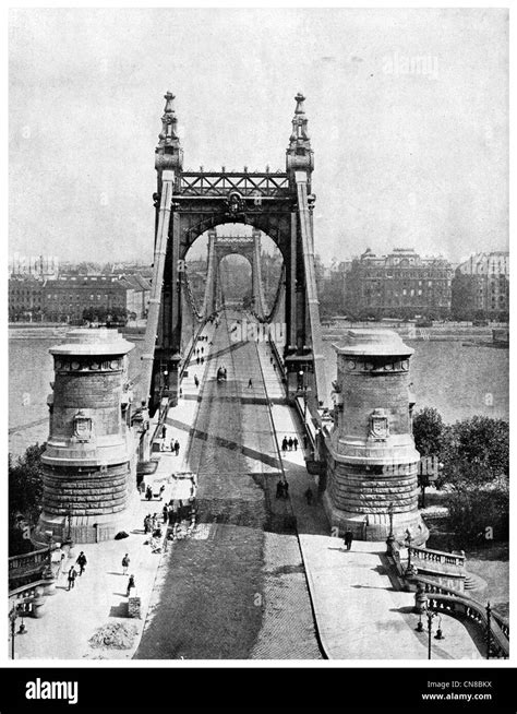 First Published 1914 Original Elizabeth Bridge Budapest Destroyed By