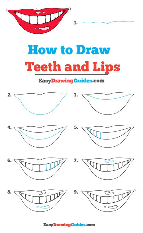 How To Draw Teeth And Lips Really Easy Drawing Tutorial