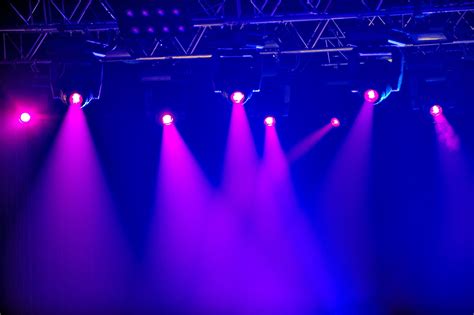 Red stage spotlights - Red spotlights on empty stage | Stage spotlights, Stage lighting design 