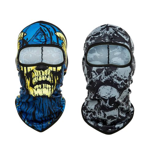 Dodoing Unisex Face Mask Breathable Face D Print Ski Balaclava Riding Ski Head Neck Full Face