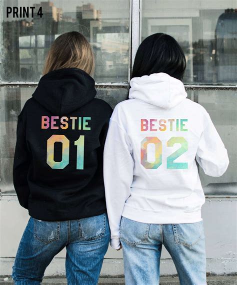 Best Friend Ts Bestie 01 Bestie 02 Matching Best Friends Hoodies