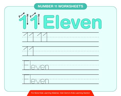 Number 11 Worksheet Download Free Printables For Kids
