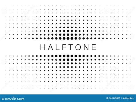 Halftone Circle Frame Horizontal Background Black Circular Border