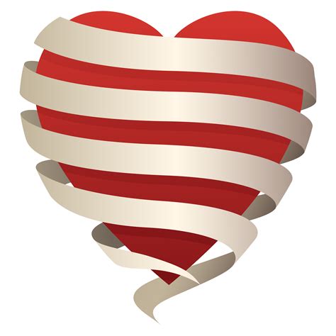 Beautiful Romantic Heart Wrapped In A Flowing Banner Perfect For Love Romance Vector