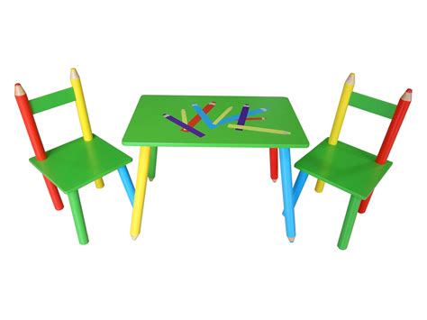 Kids Pencil Crayon Table And 2 Chairs Set Homestoredirect Homewares