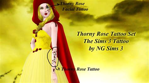 Ng Sims 3 Thorny Rose Tattoo Set Ts3 Tattoo