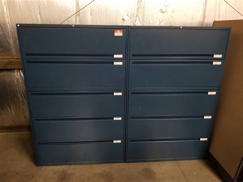 They're a stylish and robust solution for any home or workspace. Storwal 5 Drawer Blue Lateral Filing Cabinets - 42 Inch Wide