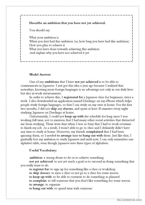 Ielts Speaking Cue Card With A Model English Esl Worksheets Pdf Doc