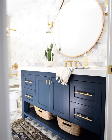 Blue And Gold Bathroom Bathroom Inspiration Beautiful Bathroom Decor