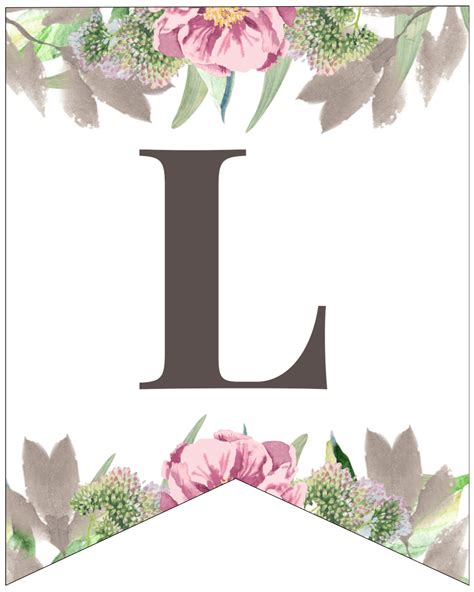 Floral Free Printable Alphabet Letters Banner Paper Trail Design Blue