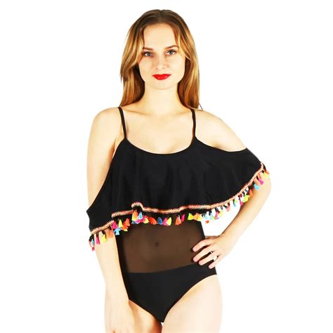 One Piece Women Swimwear Sexy Sling Halter Solid Color Large Size Bathing Swimsuit Push Up