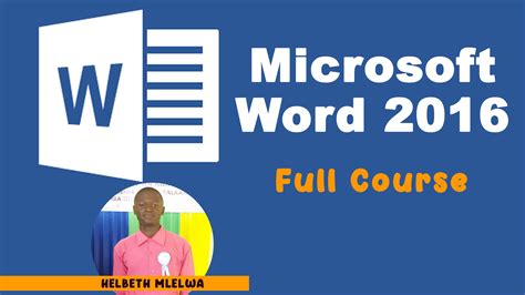 Microsoft Word Complete Course Dr Mlelwa