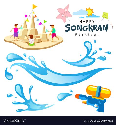 sign songkran festival of thailand royalty free vector image