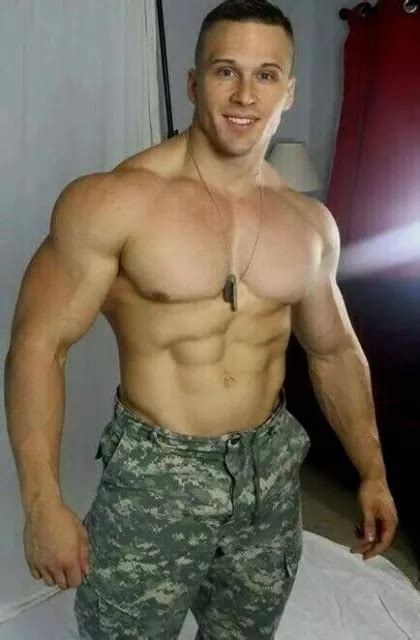 shirtless male beefcake muscular huge chest pecs military hunk photo 4x6 f1971 £4 25 picclick uk