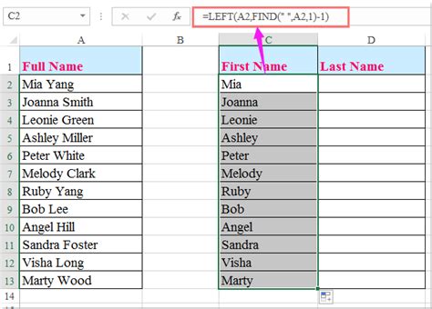 Learn how to take the text in one or more cells, and split it out across multiple cells by using excel functions. How to split full name to first and last name in Excel?