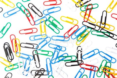 Colorful Paper Clips Texture In White Background Stock Image Image Of