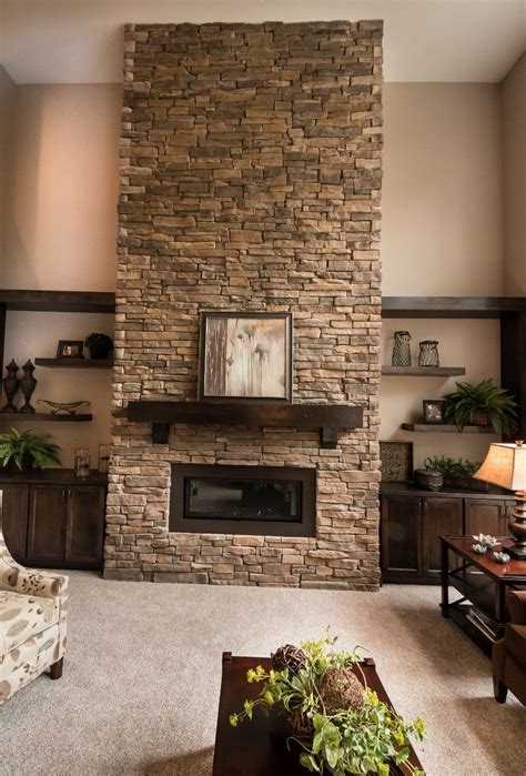 Uploaded by hupehome on tuesday, june 13th, 2017 in category livingroom. Floor to ceiling stone surround gas fireplace with custom ...