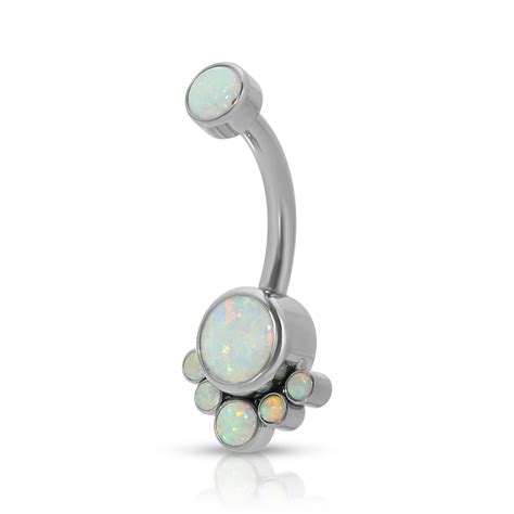 Titanium Opal Round Cluster Navel Barbell Navel Jewelry Cute Belly