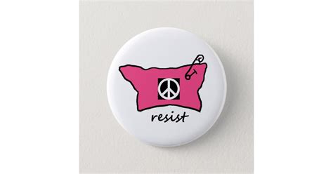 Pussy Hat Resist Button With Peace Sign Zazzle