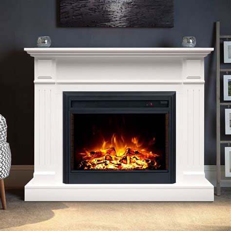 Flame operates with heater on or off. Berwick 2000W Electric Fireplace Heater Mantel Suite - White | Buy Electric Fireplaces ...