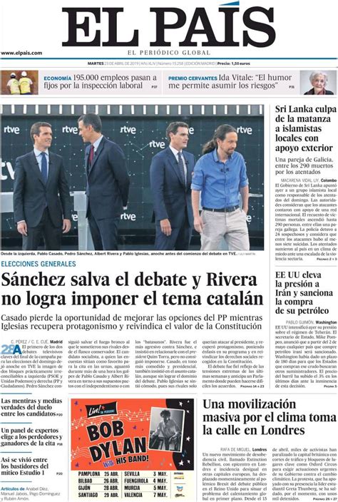 Publicado en información general, españa. Portada Martes 23 de Abril-El País (España) | ALnavío - Noticias de ida y vuelta