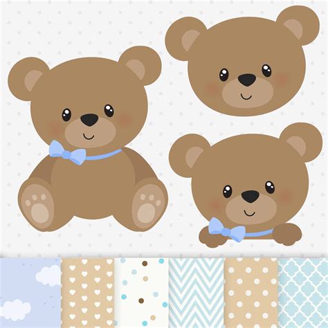 Baby Blue Teddy Bear Clipart Baby Shower Boy Clipart And Etsy New Zealand