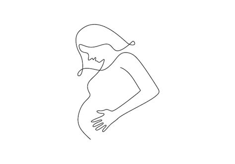 Premium Vector Pregnant Woman One Continuous Line Drawing