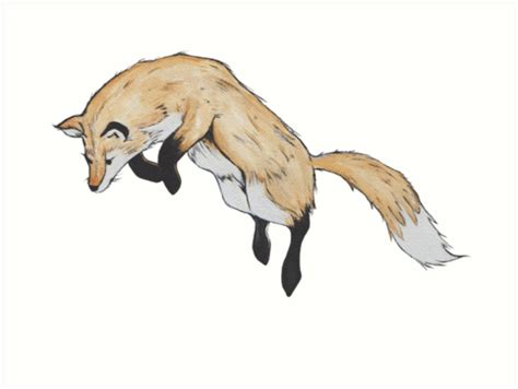 Fox Jumping Art Prints By Jennybobs Redbubble