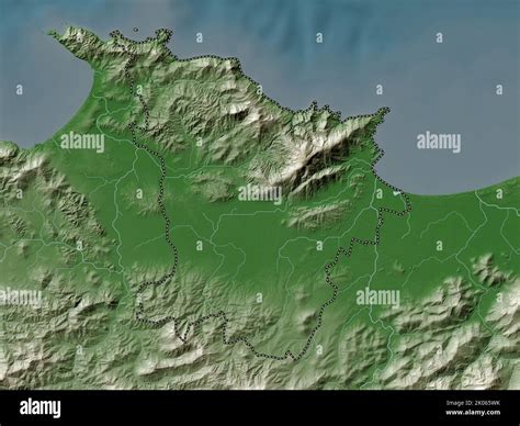 Annaba Province Of Algeria Elevation Map Colored In Wiki Style With