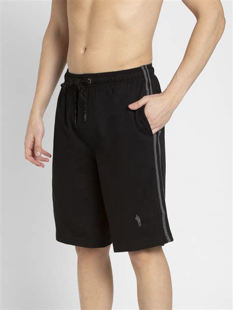 Buy Black Straight Fit Sports Shorts With Drawstring For Men 9426