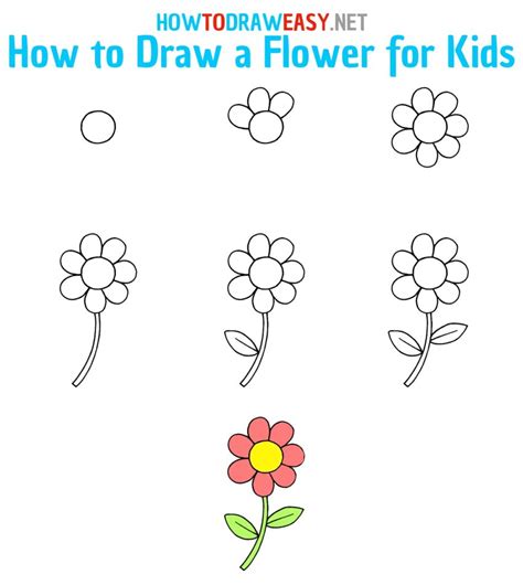 How To Draw A Flower For Kids How To Draw Easy