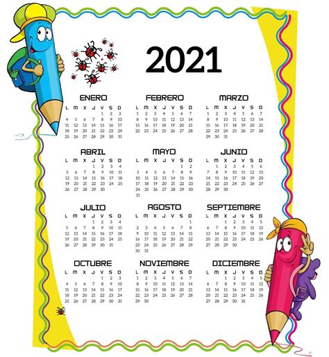 Actividades Para Educación Infantil 14 Calendarios Para 2021 1 Página