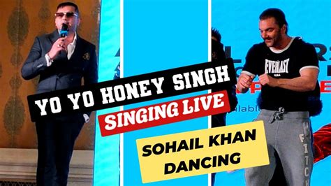 Yo Yo Honey Singh Singing Live Without Music 🔥 Sohail Khan Dancing 🔥 Toddy App Launch